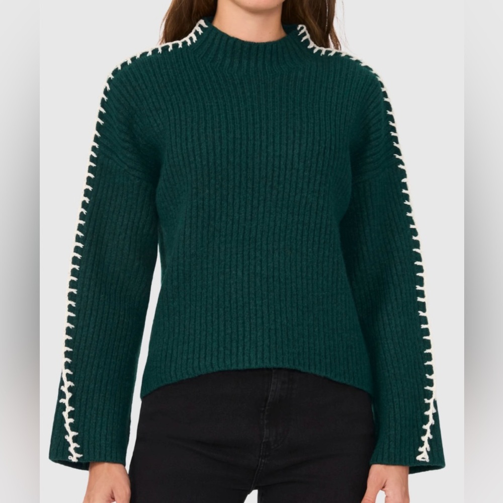 Halogen Contrast Stitch Sweater M